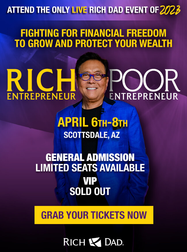 rich entrepreneur poor entrepreneur live event - grab your tickets now