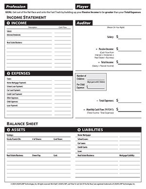 cashflow 2020 Rat Race Personal Financial Statement cover