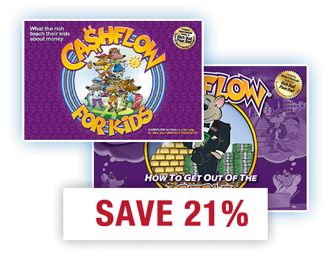 image of cashflow board game and cashflow for kids game